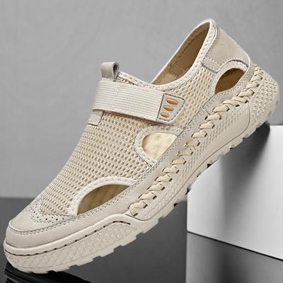 Summer Men's Sandals Handmade Mesh Breathable Casual Shoes