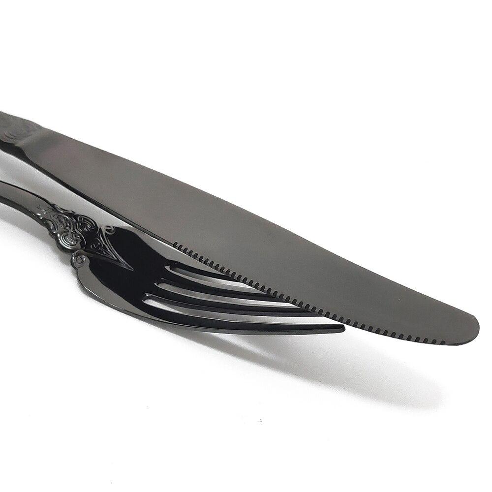 JANKNG 304 Stainless Steel Flatware Set Rainbow Dinnerware Set Gold Knife Fork Spoon Dinner Set Luxury Cutlery Silverware Set