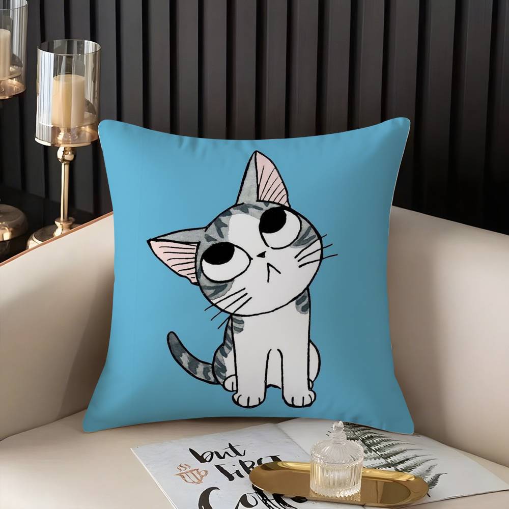 C-Chi'S Sweet Home Pillow Case Home Dorm Chair Back Short Plush Double-Sided Printing Office Nap Time Cushion Cover