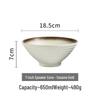 Japanese Ceramic Ramen Bowl Set: Large Retro Conical Hat Design Soup & Noodle Bowl with Plate