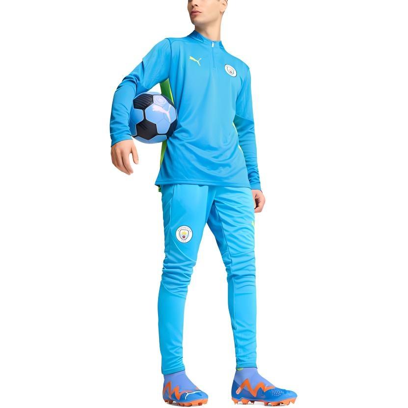 Puma Manchester City Quarter Zip Soccer Jersey Men's Blue Yellow 777529-11
