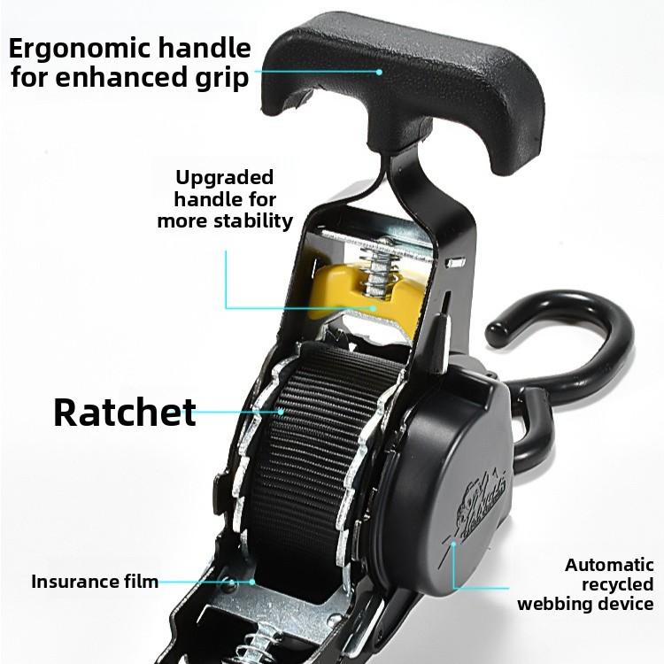 Ratchet Strap-3 Meters Long, 25 Mm Wide, Metal Handle-heavy Cargo Fixed Wheel Strap