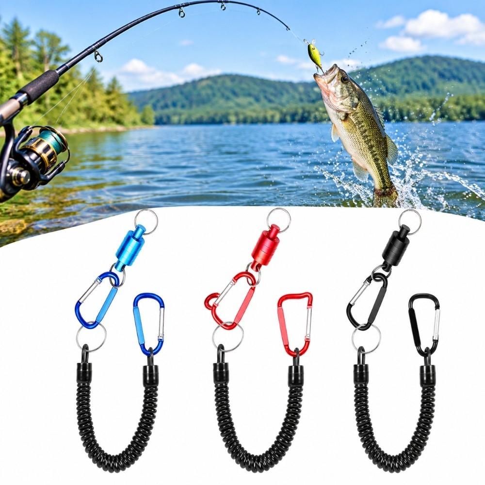 3PCS with Coiled Lanyard Fly Fishing Net Release Clip Landing Net Connector Fly Fishing