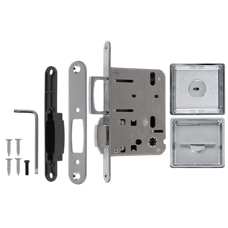 Concealed Privacy Pocket Door Lock with Knob for Sliding Doors