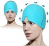 Reusable Migraine Relief Cap | Hot & Cold Therapy Hat for Headache & Sinus Pain | Full Coverage Stretchy Design | Blue