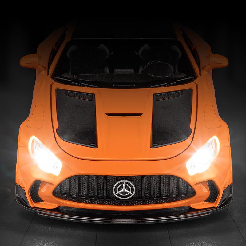 1/24 Benzs-GT GTR Legierungs-Sportwagenmodell Diecast & Spielzeugfahrzeuge Metall-Rennwagenmodell Hohe Simulation Sound und Licht Kindergeschenk