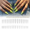 240pcs Coffin Shape Sandwich Nail Forms Almond Shape Ultra-Thin Double-Sided Fake Nails with Auxiliary Line Clear Extension