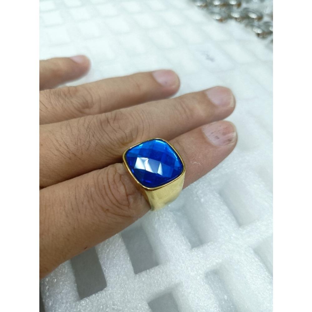 European And American Jewelry Titanium Steel Square Black Stone Ring Retro Trendy Girl Stainless Steel Personalized Punk Glossy Ring 2701