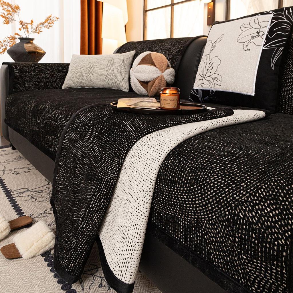 New Sofa Cushion Thickened Four-Season Universal Seat Cushion Fixed Non-Slip Autumn And Winter Cover Cloth Towel Premium Seat Cushion