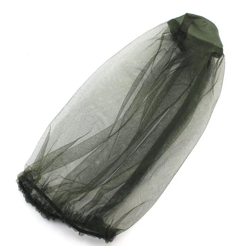 1Pc Ultra Large & Long Extra Fine Holes Mesh Soft Durable Fly Screen Premium Mosquito Insect Head Net Face Protector Camping Cap
