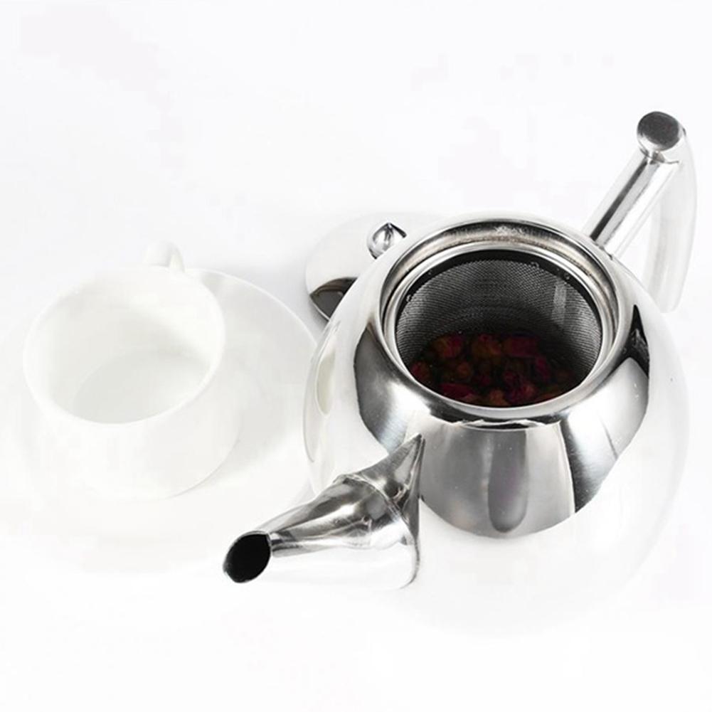 2L Edelstahl Teekanne mit Teesieb Teekanne mit Tee-Ei Teegeschirr-Sets Teekessel Siebteekanne für Induktion