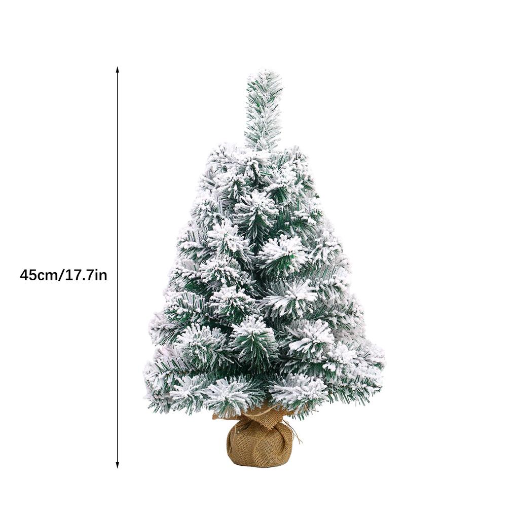 Mini Christmas Tree 17.7in High Lifelike Vivid Colors Snow Flocked Table Christmas Tree