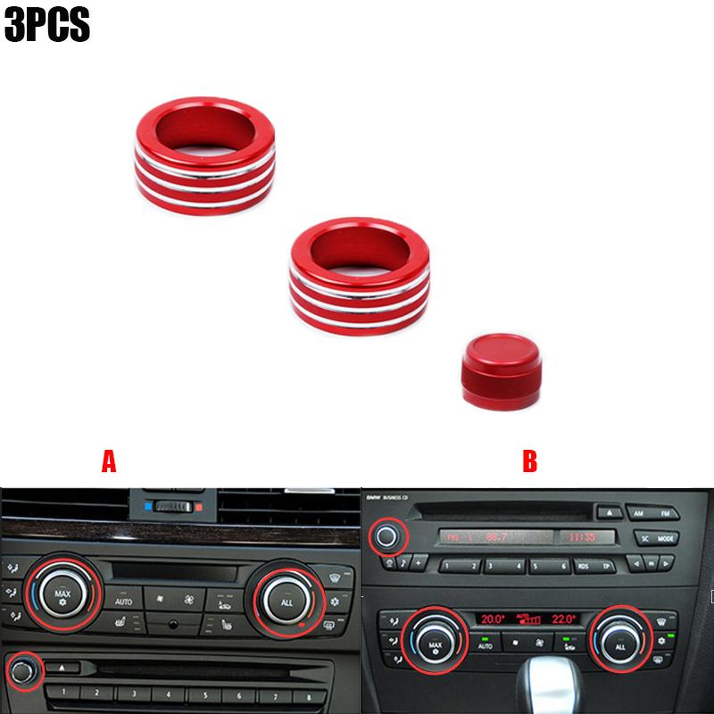 Für BMW 3er-Serie 2005–2013 E90 E91 E92 E93 320i 325i Auto-Klimaanlagen-Soundknopf-Abdeckung Innendekoration 3/4-tlg.