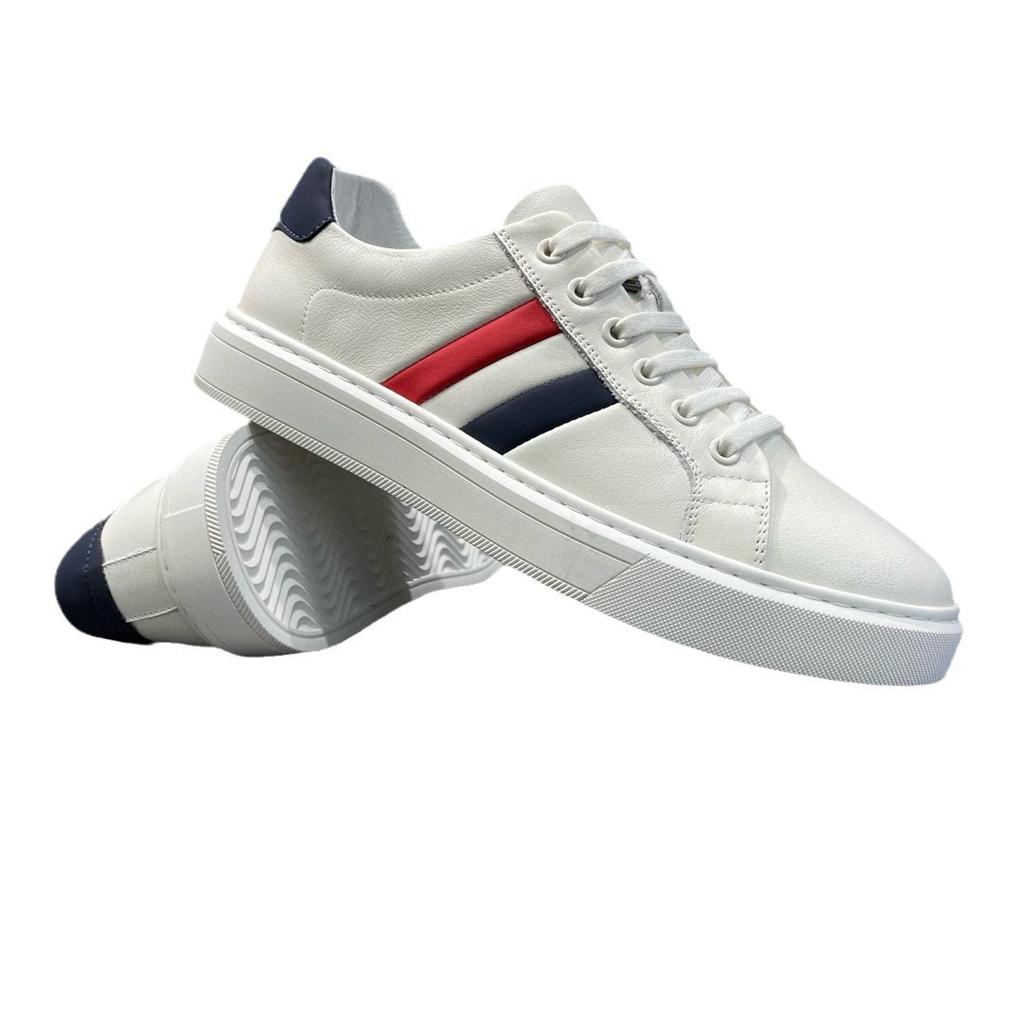 Men'S Leather White Shoes Spring Men'S Trendy Shoes Fashion Trend Boys Flat Shoes Versatile Casual Shoes