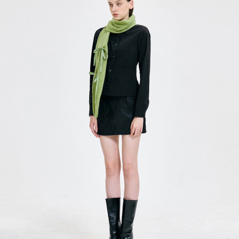 KIMZISU Ribbon Tied Muffler _ GREEN