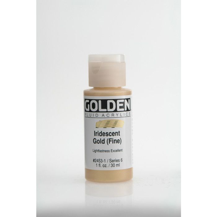 Peinture acrylique - GOLDEN - Gold Fine Iridescent - 30ml - Haute résistance - Flexibilité