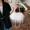Hot Sale Retro Large Capacity Plush Women's Bag Pearl Chain Small Square Bag Shoulder Crossbody Bag