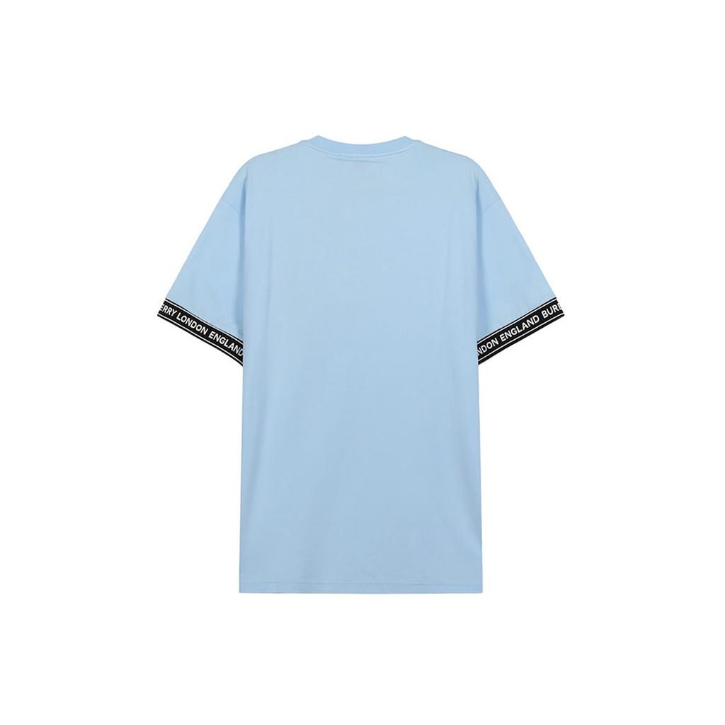 Burberry T Shirts Men's Light Blue Crew Neck Moderate 80294491
