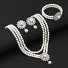 Imitation Pearl Necklace Earrings Bracelet High-end Prom Party Holiday Bridal Dress Jewelry Accessory Set