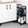 3-Tier Mobile Kitchen Bathroom Shelf Trolley on Wheels