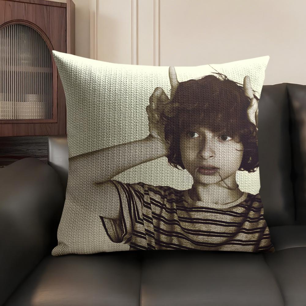 Actor FFinn WWolfhard Cushion Cover Natural Linen Organic Fabric DoubleSided Printing Sofa Home Decor Gift Pillow Case