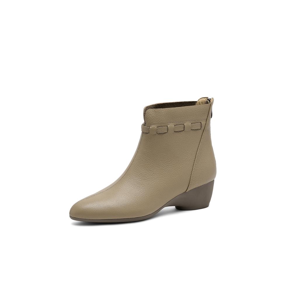 Fashion 2025 New Autumn Women Boots Genuine Leather Women Shoes Round Toe Chunky Heel Solid Modern Boots Daily Shoes Ankle Boots