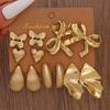 European-American Cross-border C-shaped Teardrop Flower Earrings: Chic, Creative, & Versatile Women's Jewelry Set