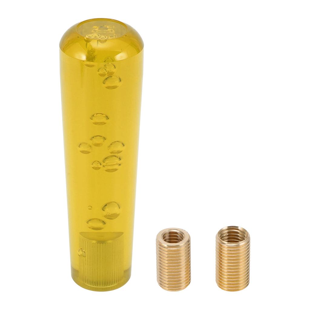 HOPESPANNER Cylindrical Crystal Shift 1 with 2 Easy Universal Fit for Cars Knob, Acrylic, Yellow, Set, 15cm, Adapters, Installation,