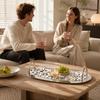 Oval Decorative Tray with Insert Easy to Clean for Living Room