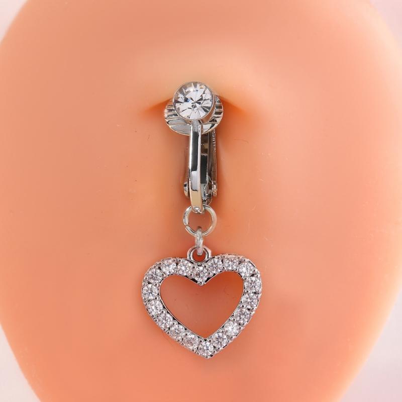 Ohne Piercing Hängendes Bauchnabelring-Set 6 Stück Süße Schmetterling Herz Blume Bauchnabelringe für Mädchen Party Körperschmuck