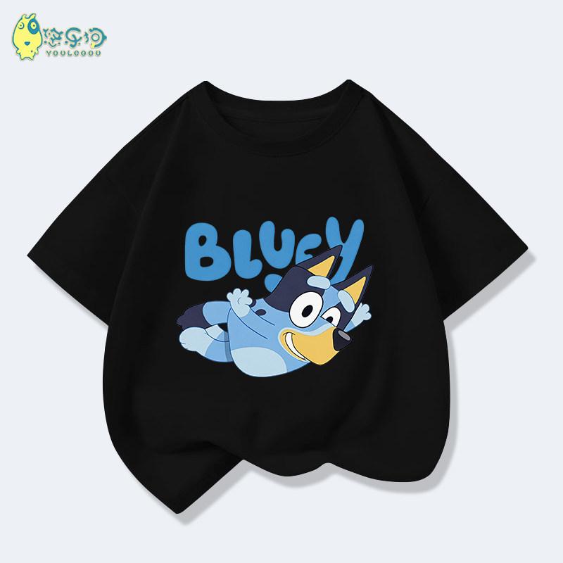 2026 Kids Bluey Cartoon T-Shirt Autumn Winter Short Sleeve Warm Anime Print Comfortable Sweatshirt for Boys and Girls Daily Use