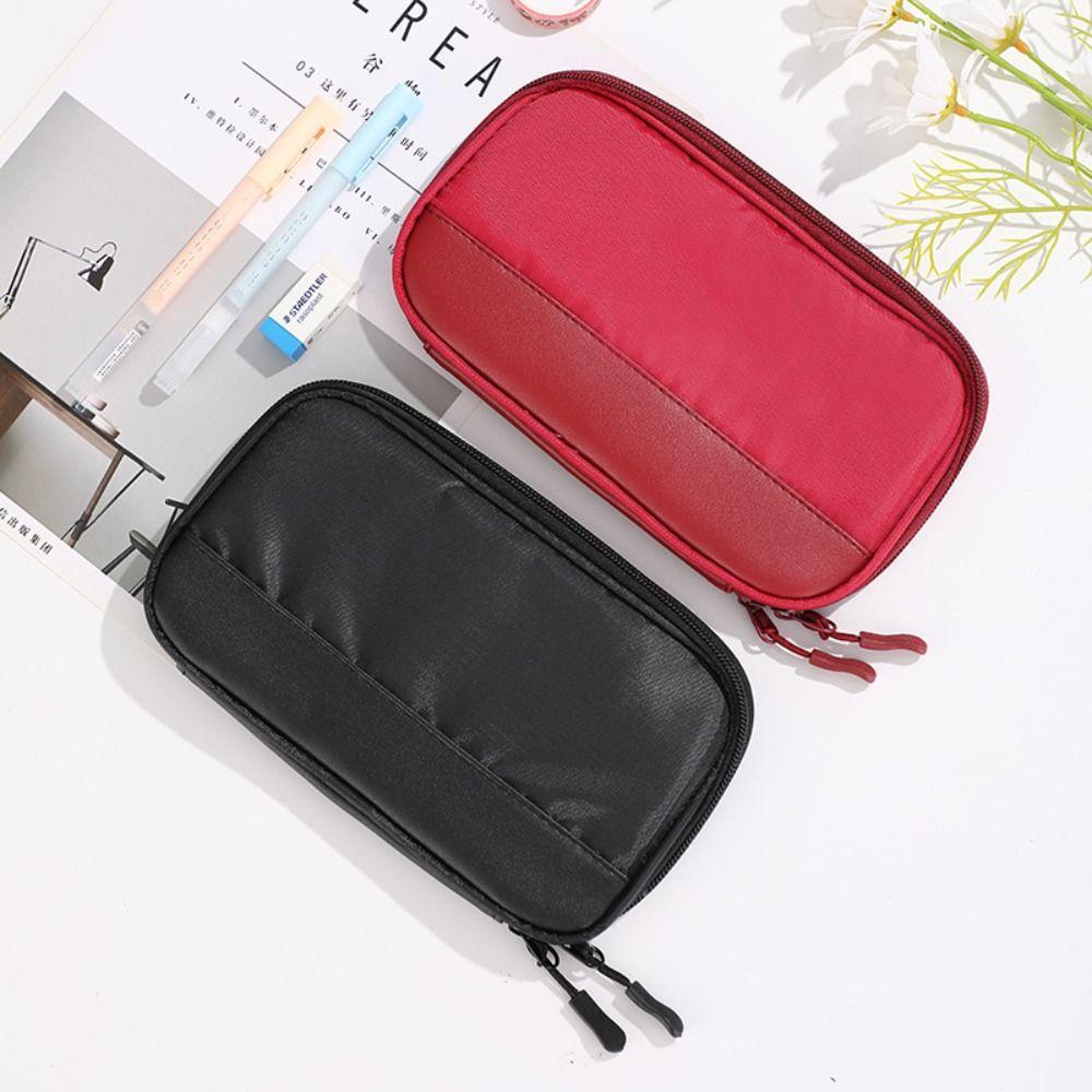 Large Capacity Pencil Case Oxford Student Stationery Storage Pouch Multifunctional Pencil Bag