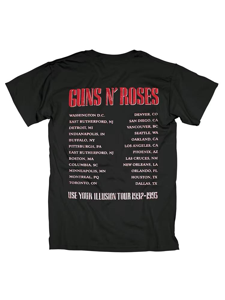 Guns N' Roses Hard Rock Print Short Sleeve Men's Cotton Plus Size T-shirt High-end Luxury Is for Both Men and Women Top Y2k
