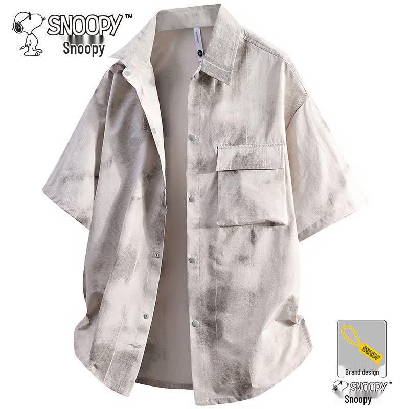 SNOOPY Men s Short Sleeve Tie-Dye Shirt 2XL