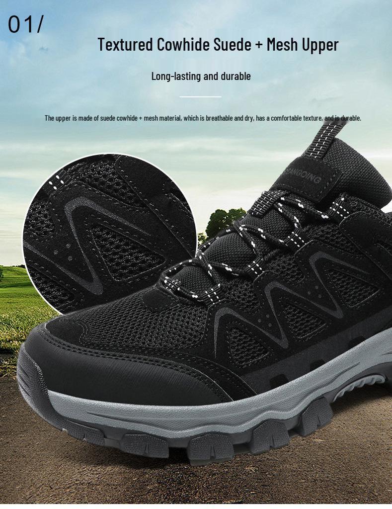 Chaussures de randonnée antidérapantes pour hommes grande taille - Résistantes à l'usure et idéales pour le camping, le sport, la course à pied et l'alpinisme.