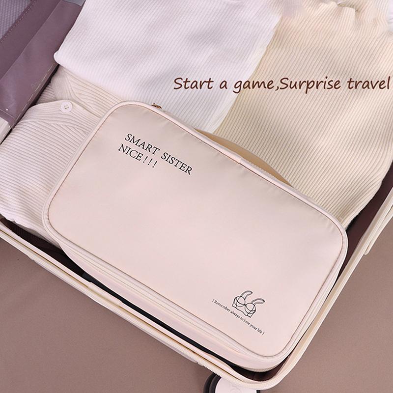 Portable Underwear rganizer Bag - Double Layer Large Capacity Design for Travel Socks & Pantyhose Storage