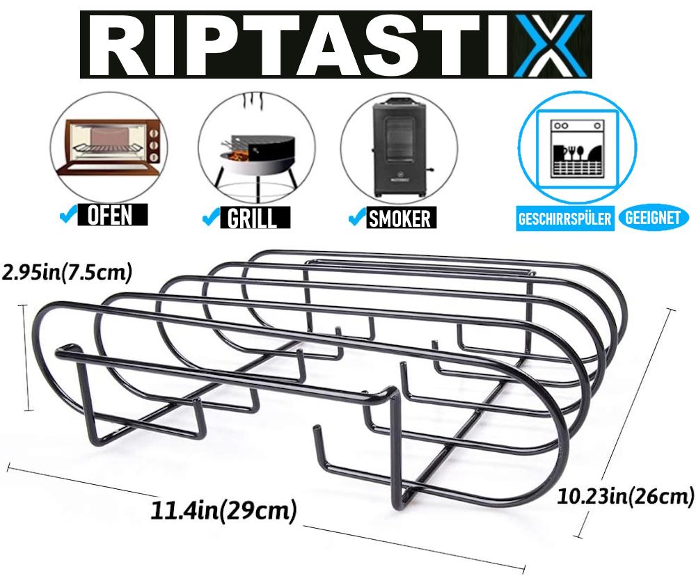 RIPTASTIX Rib Holder Roast Holder Spare Ribs Steak Chop Holder for Grill