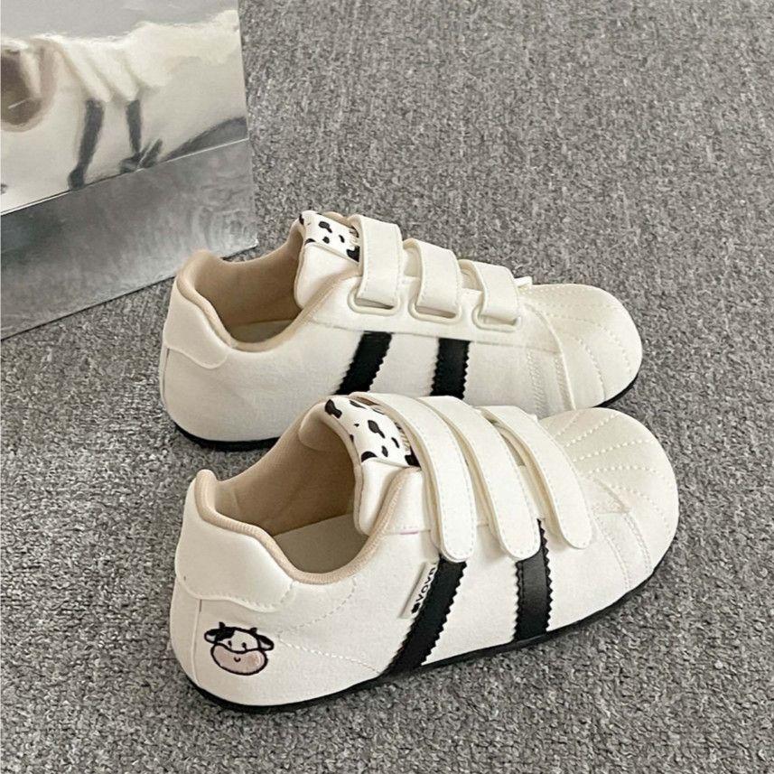Stickerei vielseitig Damen neue Frühjahrs- und Herbst-Sportschuhe Klettverschluss Deutsche Trainingsschuhe hässlich süß Großkopfschuhe