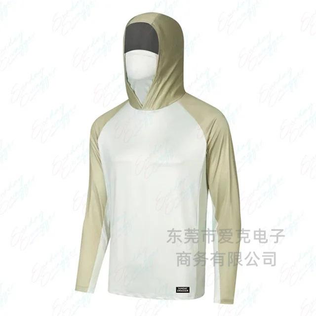 Costum de pescuit cu protecție solară, sporturi în aer liber, respirabil, cu glugă, purtând mască, costum de pescuit Luya, protecție UV, mânecă lungă, costum de pescuit la mare
