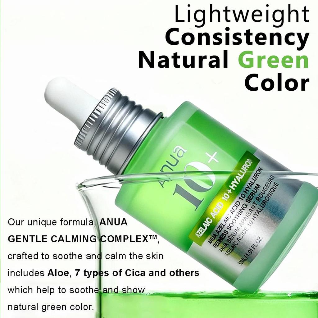 Anua AZELAIC HYALURON SOOTHING SERUM 30ML, Soothing Calming, Hydrating, Improve Texture, Non-Sticky, K-Beauty, Korean Makeup