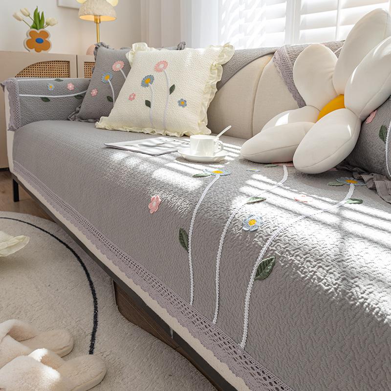 2025 new sofa cushion four seasons universal cotton fabric simple modern small fresh sofa cover cover cloth princess