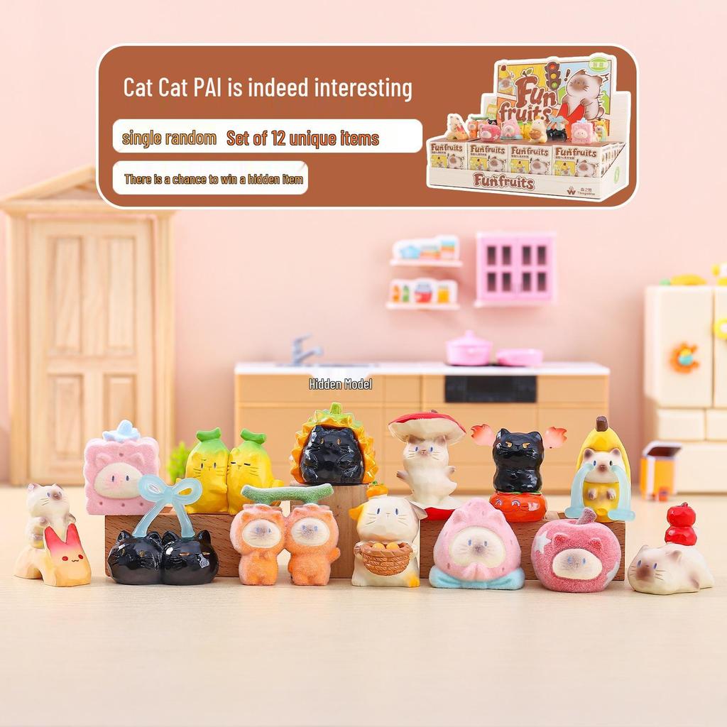Whimsical Meow Collection Blind Box: Healing Kitten Resin Figurine Gift for Friends, Classmates, and Dorm Decor