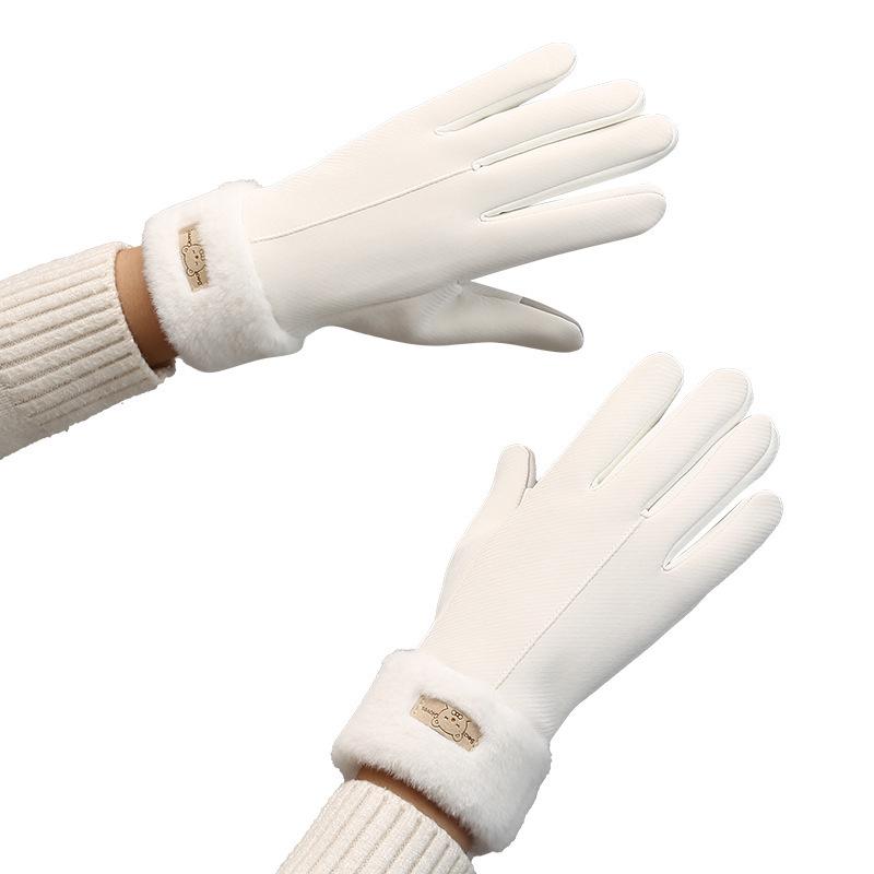 Women's Winter Touchscreen Fleece-Lined Water-Repellent Cycling Gloves