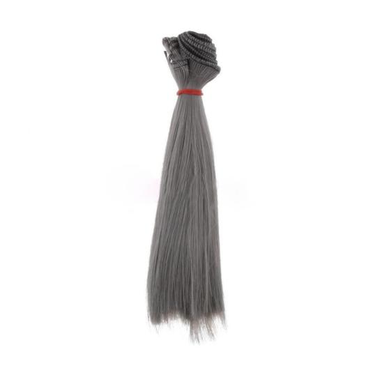 15cm DIY Beautiful High-temperature Silk Straight Hair Wig Doll Accessories