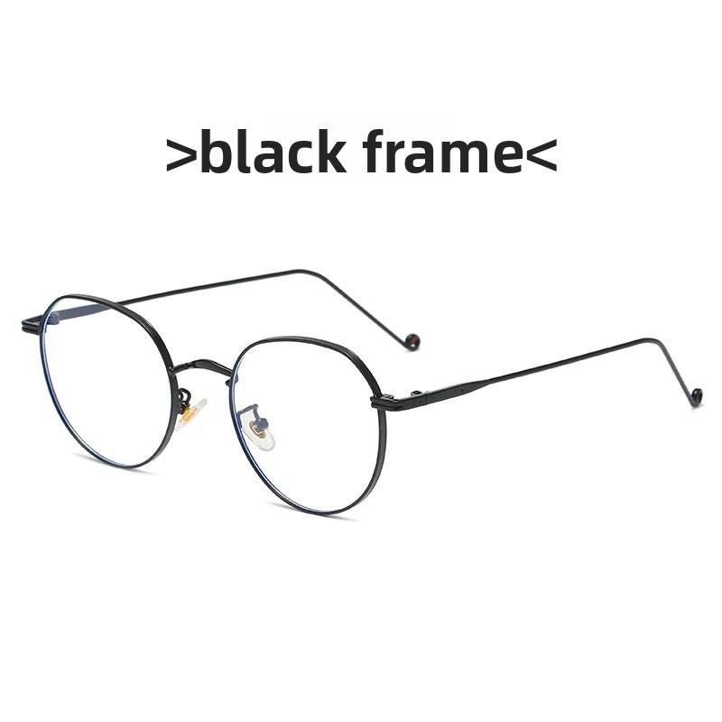 

Jennie Style Metal Flat Glasses With Blue Light Blocking For Women And Men Black