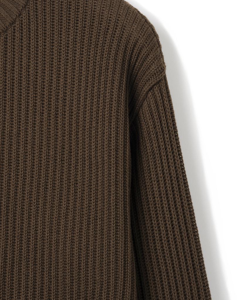 KNITTED Cotton Minimalist Round Knit Brown