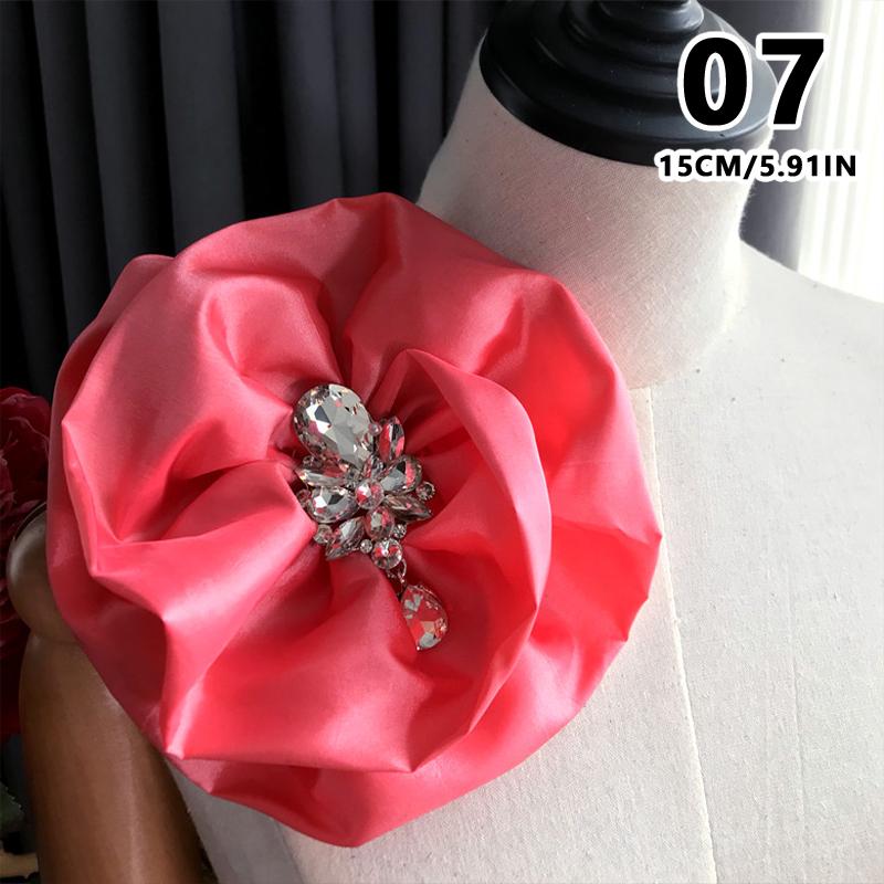 Applicazione Fiore 3D Grande Patch Applicazione per Abiti da Donna Spilla di Lusso di Design Accessorio Spalla Sposa da Palcoscenico