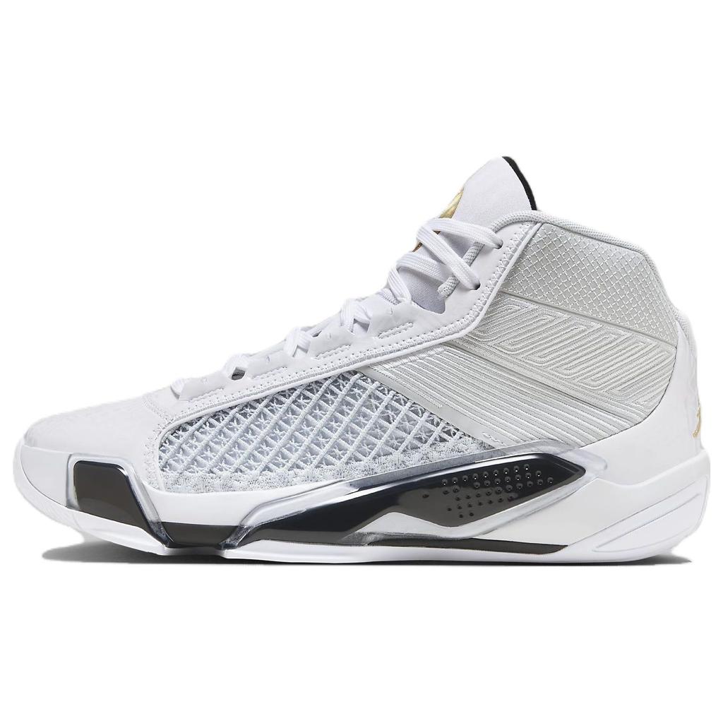 Air Jordan 38 PF FIBA Men Sneakers White Pure-Platinum Metallic-Gold FN7482-100
