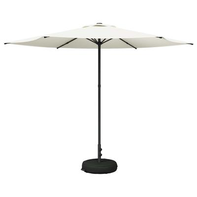 Garden Umbrella with Base 300 X 300 Cm Polyester Rectangular Cream