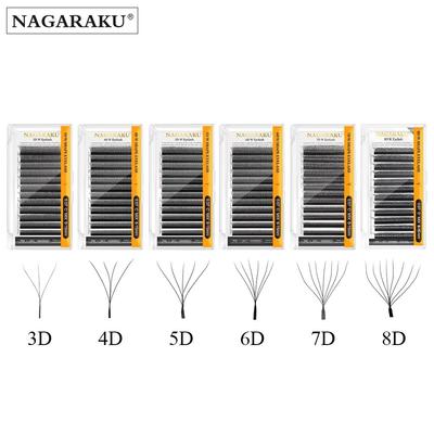 NAGARAKU Automatisches Blühen W-Form Blüte 3D 4D 5D 6D 7D 8D Vorgefertigte Fächer Speed Wimpernverlängerungen Natürlich Weich Leicht Voll Dicht